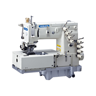 Máquina de la puntada de cadena del doble de WD 1508P con las máquinas de coser del Looper del movimiento del mecanismo de la rueda de oro industrial horizontal de Juk